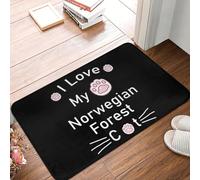 MSHEEFG I Love My Norwegian Forest Cat Doormat Non-slip Bathroom Floor Mats Home Entrance Rugs Kitchen Bedroom Carpet Hallway Footpad 40 * 60 CM