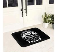 MSHEEFG Poodle - Walks With My Poodle Doormat Anti-skid Super Absorbent Bath Mats Home Entrance Rugs Kitchen Bedroom Carpet Footpad 40 * 60 CM