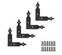 MshengM 4Pcs Sliding Door Black Carbon Steel L Shape 90MM Corner Bracket for Garage Door Gates Shutters Furniture