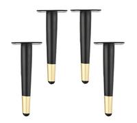 MSHGSKU 4 Pcs Black Gold Straight Furniture Legs,Metal Furniture Legs,Cone Cabinet Legs,Modern Straight Tapered Replacement Feet,for TV Cabinet Dresser Coffee Table Couch (55cm/21.6in)