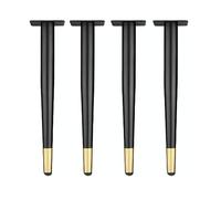 MSHGSKU 4 Pcs Straight Furniture Legs,Straight Cone Metal Legs,Tapered Chair Feet,Straight Tapered Replacement Feet,for TV Cabinet Dresser Coffee Table Couch Sofa,Black Gold (35cm/13.8in)