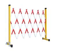 MSHGSKU Expandable Safety Barrier with Wheels Adjustable Traffic Fence Easy to Install Roadblock Retractable Gate for Driveway Red and White 1.2x2m