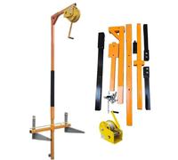 MSHGSKU External Unit Hoisting Bracket with Winch Set, Side Swing Folding Lifting Small Crane for Air Conditioner Installation, Manual Hoist Mounting Tool