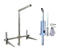 MSHGSKU External Unit Hoisting Bracket with Winch Set, Side Swing Folding Lifting Small Crane for Air Conditioner Installation, Manual Hoist Mounting Tool