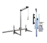 MSHGSKU External Unit Hoisting Bracket with Winch Set, Side Swing Folding Lifting Small Crane for Air Conditioner Installation, Manual Hoist Mounting Tool