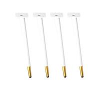 MSHGSKU Furniture Legs 4Pcs,White with Gold,Oblique Conical Metal Legs,Cone Cabinet Legs,Adjustable Support Feet,for Sofa Table Chair Cupboard Dresser Home DIY Projects (25cm(9.8in))