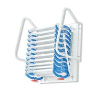 MSHGSKU Heavy Duty Manual Folding Ladder Load 661lb Pull Down Attic Stairs Space Saving Wall Mounted Hidden A2 2.75 3m/9 9.8ft