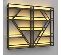 MSHGSKU Metal Wall Bottle Holder with LED Light, Large Floating Shelves for Kitchen & Dining Room, Stylish Wine Rack nizer, Modern Home Decor