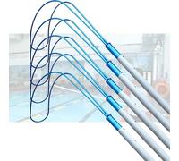 MSHGSKU Rescue Pool Pole,Telescopic Safety Hook Pool Pole, 3-16 FT Adjustable Life Saving Equipment for Drowning Prevention, Blue (5 pcs: 1M Pole + 63CM Hook) for Adults & Kids