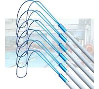 MSHGSKU Rescue Pool Pole,Telescopic Safety Hook Pool Pole - Emergency Life Preserver for Drowning Prevention, Adjustable 3-16 FT, Includes 6 pcs (1M Pole + 63CM Hook) - Ideal for Adults & Kids, Blu