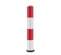 MSHGSKU Safety Bollard 39in Steel Traffic Delineator Posts Fixable with Flash Parking Barrier Post for Parking Barrier Road(Yellow,1000 * 114mm/39 * 4.5in)
