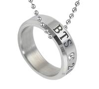 Mshion Rings for Womens Mens, Sports Fan Rings with Stainless Steel Chain for Necklace(Pack of 3), Metal, No Gemstone
