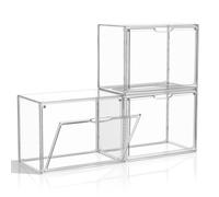 MSHOMELY Purse Organizer for Closet, 3 Pack Handbag Storage Organizer, Clear Acrylic Display Case for Collectibles, Stackable Bag Organizer with Magnetic Door for Wallet, Clutch, Figure, Toys