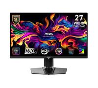 MSI MAG 271QP QD-OLED X28 27-Inch WQHD Gaming Monitor, 2560 x 1440 Quantum Dot OLED Panel, 280Hz, 0.03ms, DisplayHDR True Black 400, HDMI 2.1, DP 1.4a, USB C (15WPD), Tilt/Height Adjustable, Black