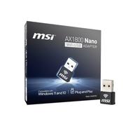 MSI AX1800 Nano WiFi USB Adapter - WiFi 6, Up to 1800Mbps, 2.4G/5G Dual Band Wireless Network, WPA3 Encryption, MU-MIMO, OFDMA, 2X Dual Antennas, Windows 11/10