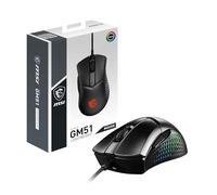 MSI CLUTCH GM51 LIGHTWEIGHT Gaming Mouse - 26000 DPI Optical Sensor, Elite 0.125ms Latency, 60M+ Click OMRON Switches, 6-Buttons, FriXionFree Cable, RGB Diamond LightGrips, 75g - Wired