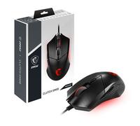MSI CLUTCH GM08 Optical Gaming Mouse '4200 DPI Optical Sensor, 6 Programmable button, Symmetrical design, Durable switch with 10+ Million Clicks, Weight Adjustable, Red LED'