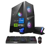 MSI Codex R2 RTX 5060 Pro VR Ready Gaming Desktop, Intel i7-13700F (Beats i9-12900), NVIDIA RTX 5060, RGB Light, 32GB DDR5 RAM, 2TB SSD, Gaming Mouse & KB, Bundle with SL660 512GB Portable SSD