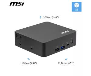 MSI Cubi NUC AI+ 3MG Intel Core Ultra 7 355 (12MB Cache) 16GB DDR5-SDRAM 1000GB SSD Intel Graphics LAN WLAN Bluetooth Windows 11 Pro - NUC AI+ 3MG i7 355 FS 16GB 1TB W11PP