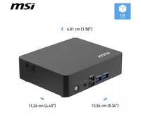 MSI Cubi NUC TWG S N150 BB (Intel N150 NO RAM NO SSD NO OS) - Barebone NUC USFF Mini Computer Fanless/Intel Graphics/DDR5/Type-C/Dual HDMI/Dual LAN/WiFi 6E/BT 5.3/VESA