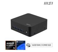 MSI Cubi Z AI 8M AMD Ryzen 5 8645HS Desktop PC, SFF, Mini Computer, HTPC, (16GB RAM, 512GB Storage, Windows 11 PRO), AMD Radeon Graphics/DDR5/Dual HDMI/Dual LAN/WiFi 6E/BT 5.3/VESA
