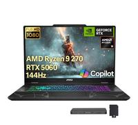 msi Cyborg A15 AI 15.6" FHD 144Hz Gaming Laptop, AMD Ryzen 9 270, GeForce RTX 5060, 32GB RAM, 3TB Storage(2TB SSD+1TB Docking Station Set), 4-Zone RGB Keyboard, Wi-Fi 6E, Win 11 Pro, Black