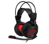 MSI DS502 7.1 Virtual Surround Sound Gaming Headset 'Black with Ambient Dragon Logo, Wired USB connector, 40mm Drivers, inline Smart Audio Controller, Ergonomic Design'