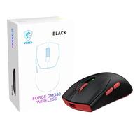 MSI FORGE 340 WIRELESS BLACK Gaming Mouse - 12000 DPI Optical Sensor, 1000 Hz polling rate, Symmetrical, 50M+ Click Micro Switches, 6 Buttons, 82-Hour Battery, 1ms Latency, 57g - Wired/Wireless/BT
