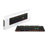 MSI Forge GK300 Blue US - Mechanical Keyboard, Blue SWITCHES, RGB, Ergonomic, Anti-GHOSTING, Angle-Adjustable (Black)