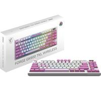 MSI Forge GK600 TKL W Violet US - Mechanical Linear SWITCHES - Dye-Sublimated PBT Keycaps, Anti-Slip Base, RGB LED, USB 2.0, Bluetooth, 2.4 GHz - Tenkeyless