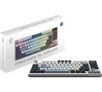 MSI FORGE GK600 TKL WIRELESS SKY, QWERTY, UK Layout - MECHANICAL LINEAR SWITCHES - Dye-Sublimated PBT Keycaps, Anti-slip Base, RGB LED, USB 2.0, Bluetooth, 2.4 GHz - Tenkeyless