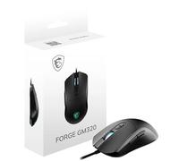 MSI FORGE GM320 Gaming Mouse - 12800DPI Optical Sensor, Symmetrical, 20M+ Click Switches, 7-Buttons, 1ms Latency, RGB LED, 126g - Wired