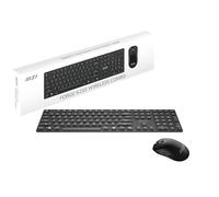 MSI FORGE K210 WIRELESS COMBO, QWERTY, UK Layout - Keyboard + Mouse Bundle, Scissor Switches, Low-Profile, 2.4GHz, 120-hour, rechargeable, USB 2.0, Mouse, 1600 DPI Optical Sensor, Symmetrical