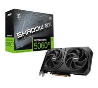 MSI GeForce RTX 5060 Ti 8G SHADOW 2X OC PLUS Graphics Card - RTX 5060 Ti GPU, 8GB GDDR7 (28Gbps/128-bit), PCIe 5.0 - Dual-Fan Thermal Design (2 x STORMFORCE FAN) - HDMI 2.1b, DisplayPort 2.1b