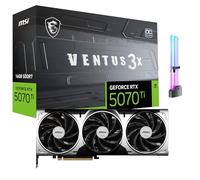msi GeForce RTX 5070 Ti Ventus 3X OC Graphics Card, 16GB GDDR7, 1406 AI Tops, DLSS 4, AI Content Creation, LLM Inference, PCIe 5.0, 256-bit, 28 Gbps, DP 2.1b x3, HDMI 2.1b, with GPU Holder