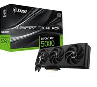 MSI GeForce RTX 5080 16G INSPIRE 3X OC BLACK Graphics Card - RTX 5080 GPU, 16GB GDDR7 (30Gbps/256-bit), PCIe 5.0 - Triple Fan Thermal Design (3 x STORMFORCE Fan) - HDMI 2.1b, DisplayPort 2.1b