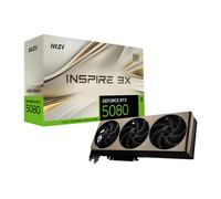 MSI GeForce RTX 5080 16G INSPIRE 3X OC Graphics Card - RTX 5080 GPU, 16GB GDDR7 (30Gbps/256-bit), PCIe 5.0 - Triple Fan Thermal Design (3 x STORMFORCE Fan) - HDMI 2.1b, DisplayPort 2.1b