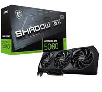 MSI GeForce RTX 5080 16G SHADOW 3X OC Graphics Card - RTX 5080 GPU, 16GB GDDR7 (30Gbps/256-bit), PCIe 5.0 - Triple Fan Design (3 x TORX FAN 5.0) - HDMI 2.1b, DisplayPort 2.1b