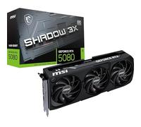 MSI GeForce RTX 5080 16G SHADOW 3X OC Graphics Card - RTX 5080 GPU, 16GB GDDR7 (30Gbps/256-bit), PCIe 5.0 - Triple Fan Design (3 x TORX FAN 5.0) - HDMI 2.1b, DisplayPort 2.1b