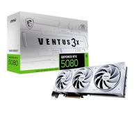 MSI NVIDIA GeForce RTX 5080 16G VENTUS 3X OC WHITE GDDR7 256bit Gaming Graphics card, Boost Clock up to 2655 MHz, PCIe Gen 5, DLSS 4, DP 2.1 x 3, HDMI 2.1 x 1, SFF Ready