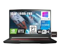 MSI GF63 Thin 15.6" 144Hz FHD Gaming Laptop Computer, Intel Hexa-Core i5-11400H (Beat i7-10875H), 16GB DDR4 RAM, 512GB PCIe SSD, GeForce RTX 3050 4G, WiFi6, BT5.1, Backlit Keyboard, Windows 11, Zivcul