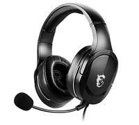 MSI IMMERSE GH20 Gaming Headset '3.5mm inline with audio splitter accessory, Black, 40mm Drivers, Unidirectional Mic, PC & Cross-Platform Compatibility'