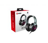 MSI IMMERSE GH50 7.1 Virtual Surround Sound RGB Gaming Headset 'Black with Ambient Dragon Logo, RGB Mystic Light, USB, inline audio controller, 40mm Drivers, detachable Mic'