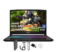 msi Katana 15.6" 165Hz QHD Gaming Laptop, NVIDIA GeForce RTX 5070 8GB, 32GB DDR5 RAM, 2TB Storage(1TB SSD & 1TB Docking Station), Intel i7-14650HX, 4 Zone RGB Backlit Keyboard, Windows 11 Pro, Black