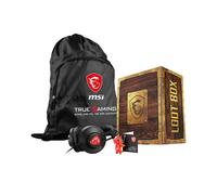 MSI Loot Box Pack 4in1 Drawstring Bag, Gaming Headset & Lucky Figure Key Chain