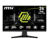 MSI MAG 242F 24 Inch FHD Gaming Monitor - Rapid IPS Panel 1920 x 1080, 200 Hz / 0.5 ms, HDR Ready, AMD FreeSync Premium, HDMI 2.0b, DP 1.2a, Borderless Design, Tilt, VESA Compatible, Black