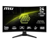 MSI MAG 244C 24 Inch FHD Curved Gaming Monitor - 1500R 1920 x 1080 VA Panel, 1ms, Adaptive Sync - DP 1.2a, HDMI 2.0b CEC