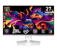 MSI MAG 272QPW QD-OLED X28 27-Inch WQHD, Gaming Monitor, 2560x1440 Quantum Dot OLED Panel, 280Hz, 0.03ms, DisplayHDR True Black 400, HDMI 2.1, DP 1.4a, USB C (15WPD), White