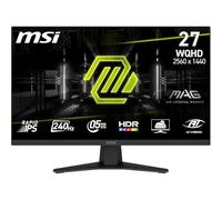 MSI MAG 274QF X24 27 Inch WQHD Gaming Monitor - Rapid IPS 2560 x 1440, 240 Hz, 0.5 ms, HDR Ready, AMD FreeSync Premium, AI Vision, HDMI 2.0b, DPort 1.4, Edge-Free, Tilting, VESA Comaptable, Black