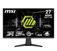 MSI MAG 275QF 27-Inch WQHD 2560x1440 Gaming Monitor - Rapid IPS, 180Hz, 0.5ms, HDR ready, AMD FreeSync, Eye care, AI vision, HDMI 2.0b, DP 1.2a, Frame-less, Tilt Adjustable, Vesa Mount, Black